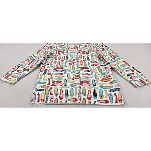 Talbots Womens Cardigan Sweater Cotton Button Up Novelty Print Whimsical Size S - Picture 6 of 10